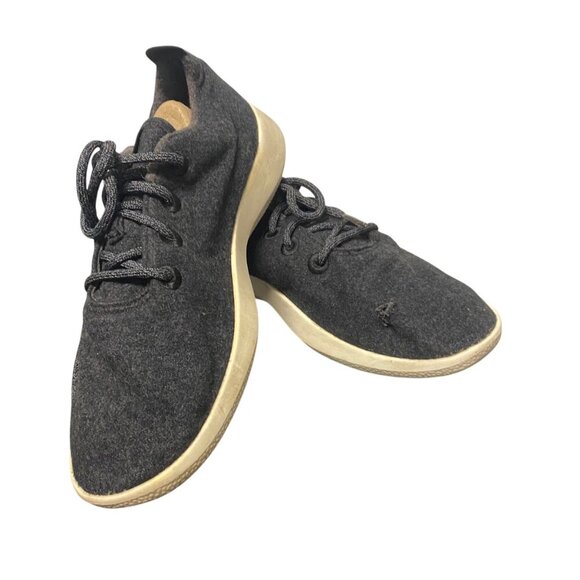 Allbirds Mens Wool Runners WRM11 Black Lace-Up Sneakers With Minor Wear - Picture 14 of 16